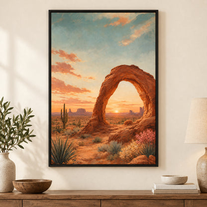 Southwestern Desert Arch SEO Series Canvas Wall Art | black_independent_close