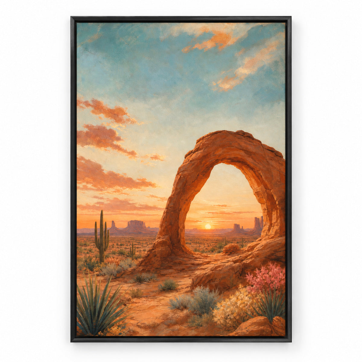 Southwestern Desert Arch SEO Series Canvas Wall Art | black_sku
