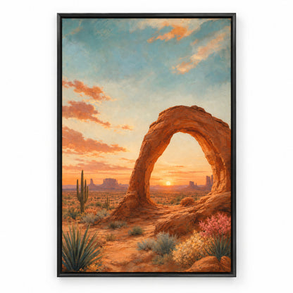 Southwestern Desert Arch SEO Series Canvas Wall Art | black_sku
