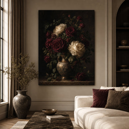 Large Moody Floral Canvas Wall Art - 02_wall_scene