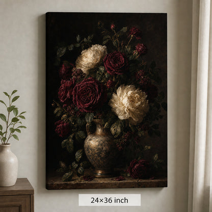 Large Moody Floral Canvas Wall Art - 06_sku_24x36_wall