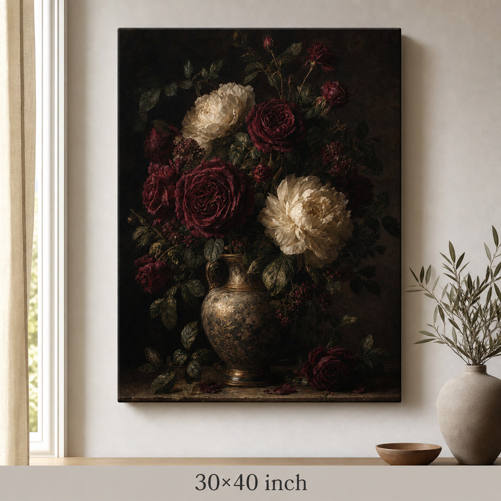 Large Moody Floral Canvas Wall Art - 07_sku_30x40_wall