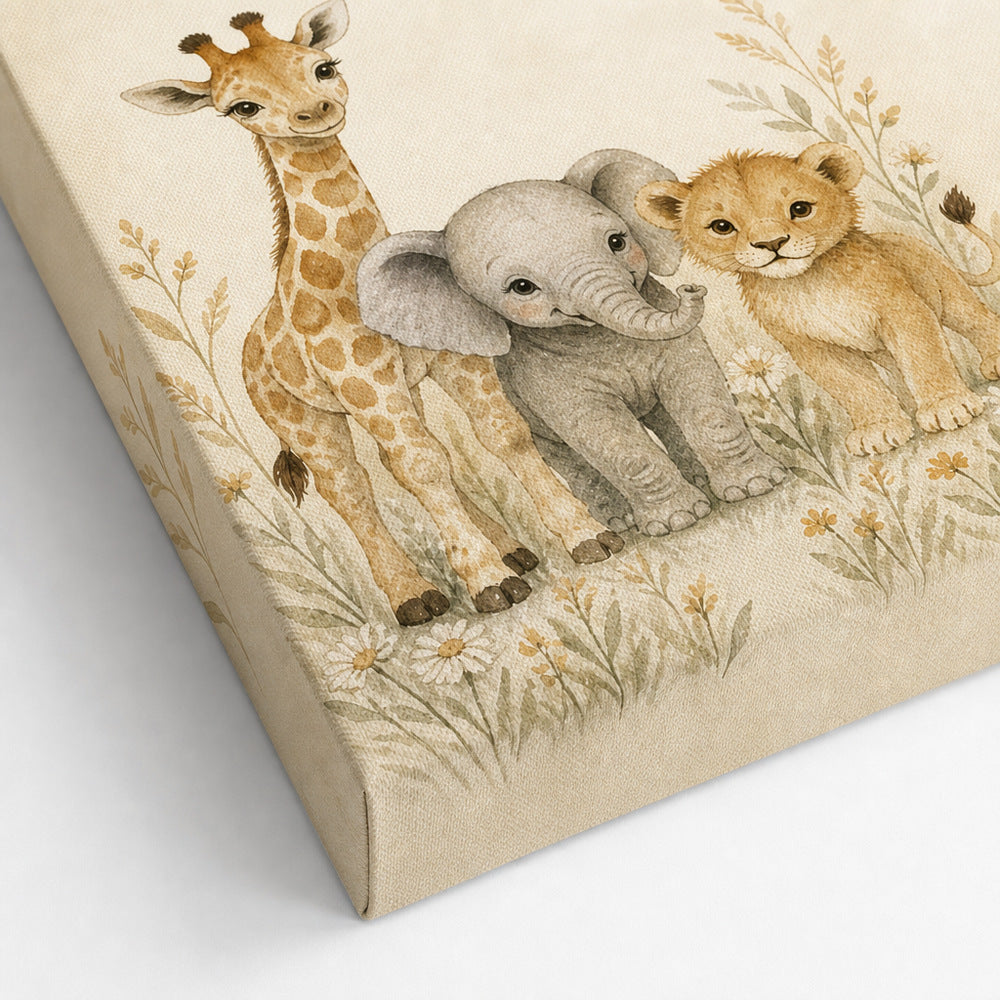 Safari Nursery Animal Canvas Wall Art - 03_detail_closeup