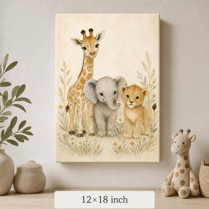 Safari Nursery Animal Canvas Wall Art - 04_sku_12x18_wall