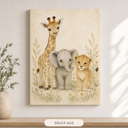 Safari Nursery Animal Canvas Wall Art - 05_sku_18x24_wall