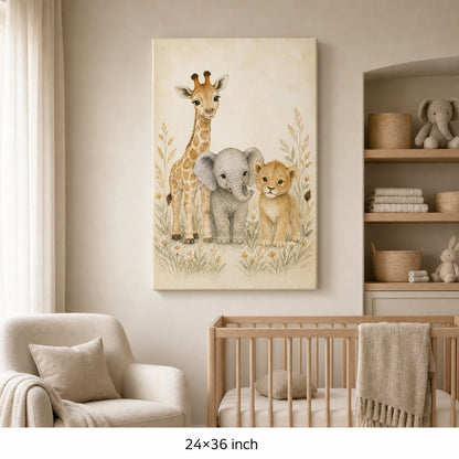 Safari Nursery Animal Canvas Wall Art - 06_sku_24x36_wall
