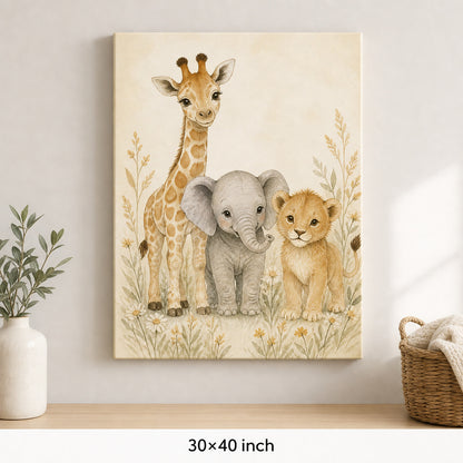 Safari Nursery Animal Canvas Wall Art - 07_sku_30x40_wall