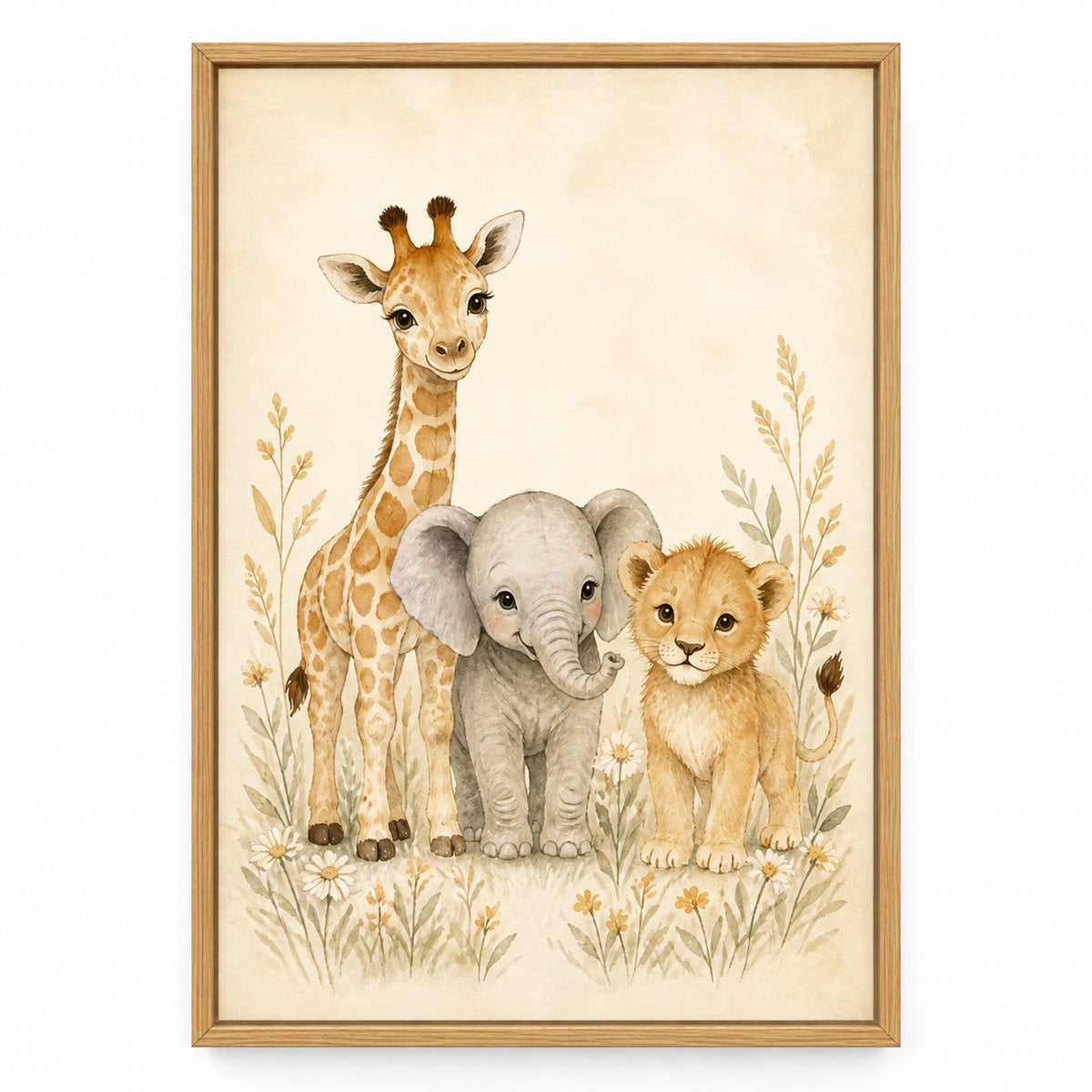Safari Nursery Animal Canvas Wall Art | brown_sku