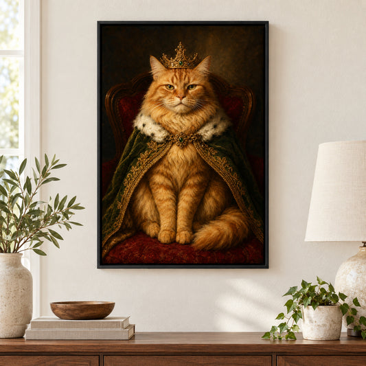 Funny Cat Painting Canvas Wall Art | black_independent_close
