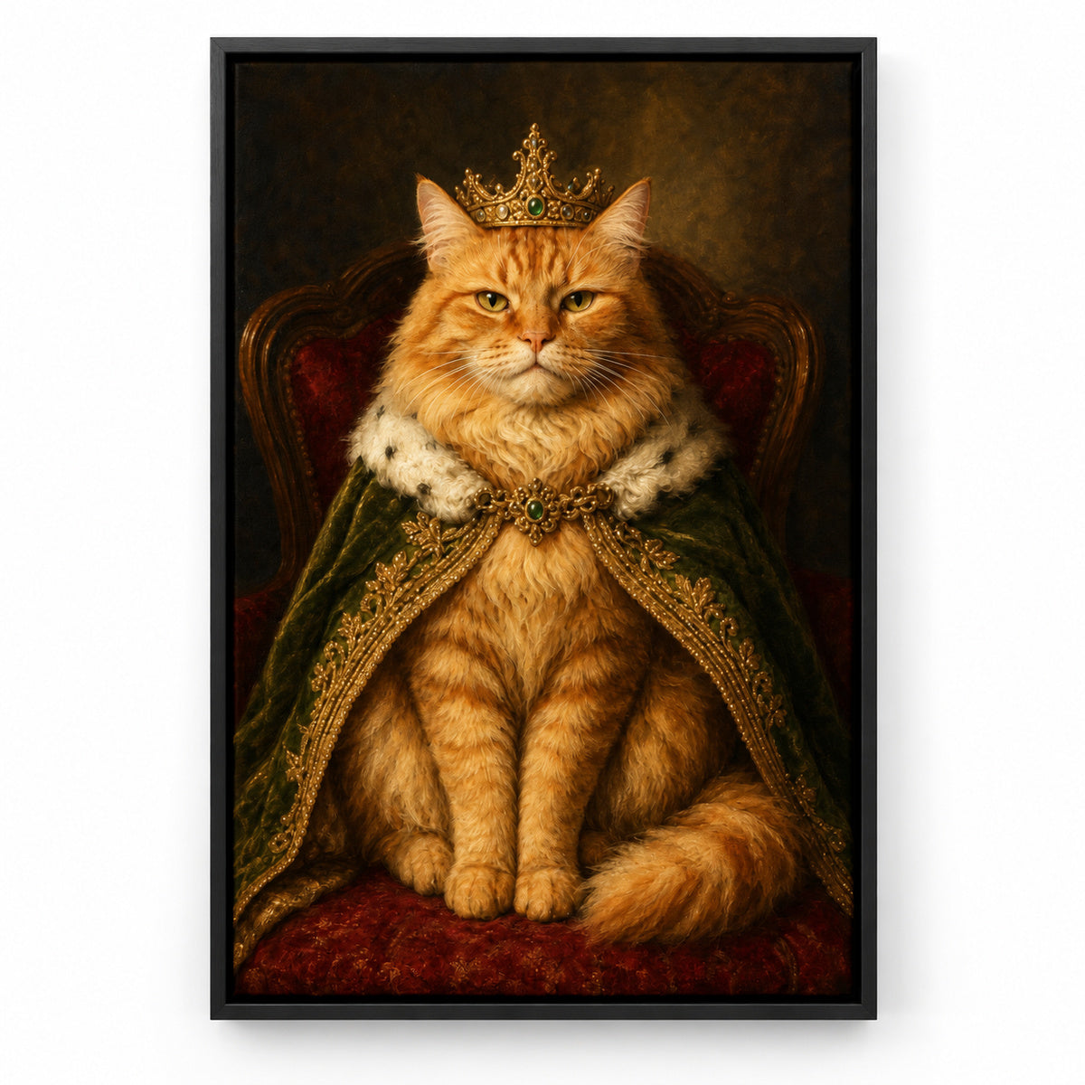 Funny Cat Painting Canvas Wall Art | black_sku