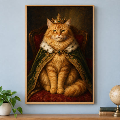 Funny Cat Painting Canvas Wall Art | brown_independent_close