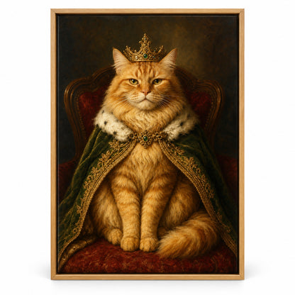 Funny Cat Painting Canvas Wall Art | brown_sku