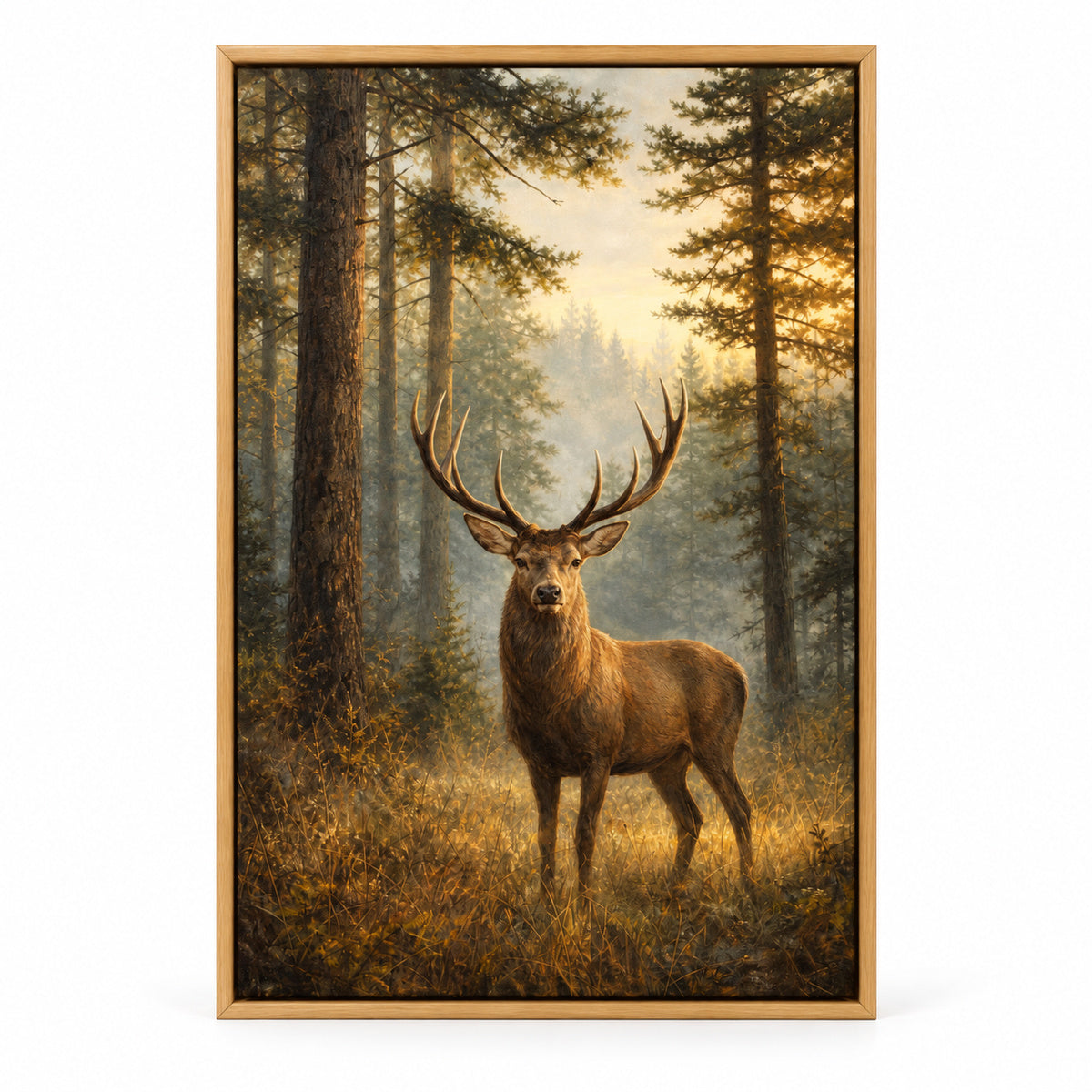 Deer Woodland Canvas Wall Art | brown_sku