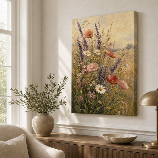 Wildflower Meadow Canvas Wall Art — room scene