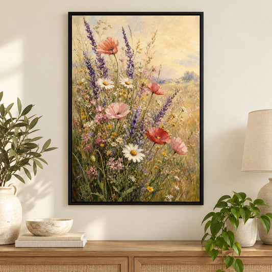 Wildflower Meadow Canvas Wall Art | black_independent_close