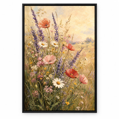 Wildflower Meadow Canvas Wall Art | black_sku