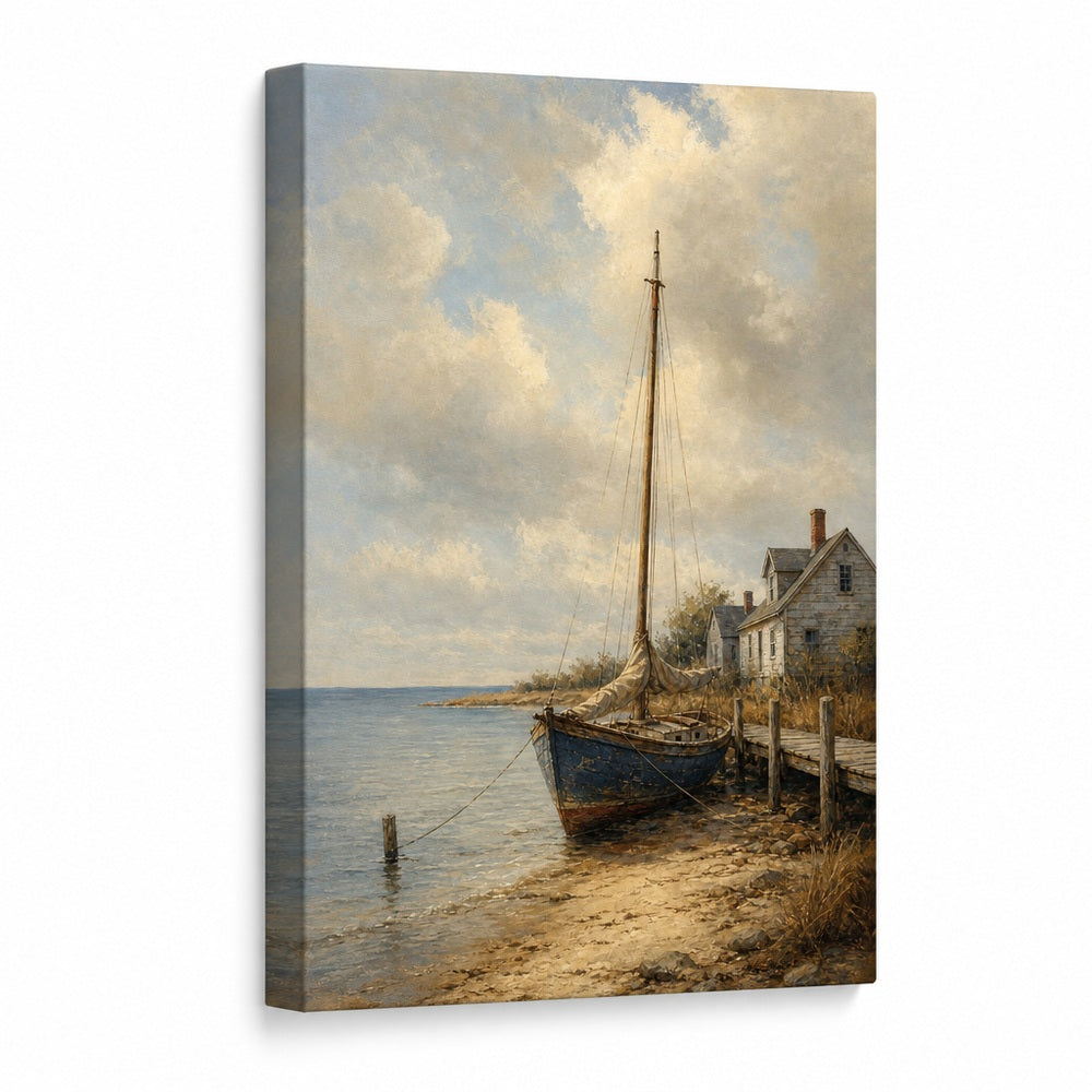 Vintage Coastal Ocean Canvas Wall Art - coastal wall decor by AUSJOJO