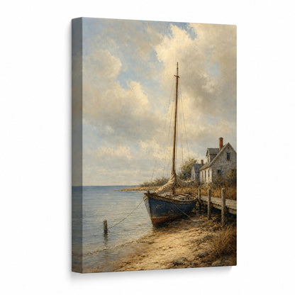Vintage Coastal Ocean Canvas Wall Art - coastal wall decor by JOJOShop