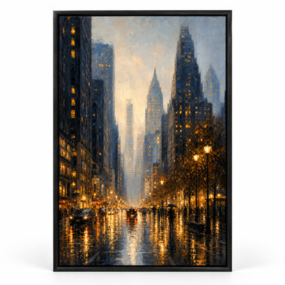 New York Cityscape Canvas Wall Art | black_sku