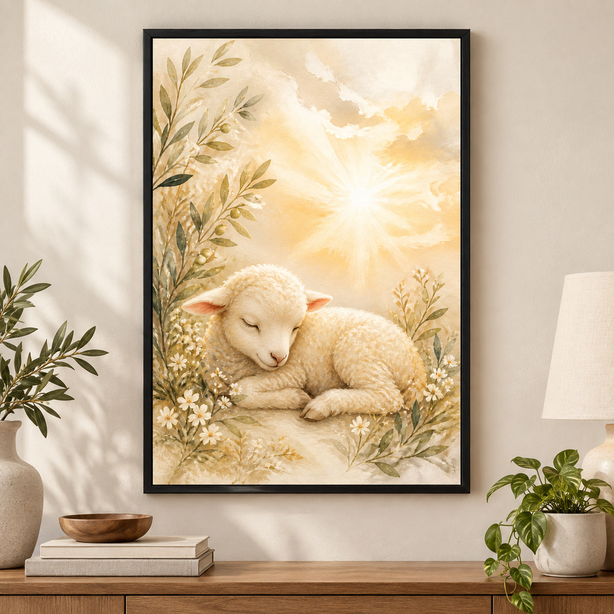 Christian Nursery Gentle Faith Canvas Wall Art | black_independent_close
