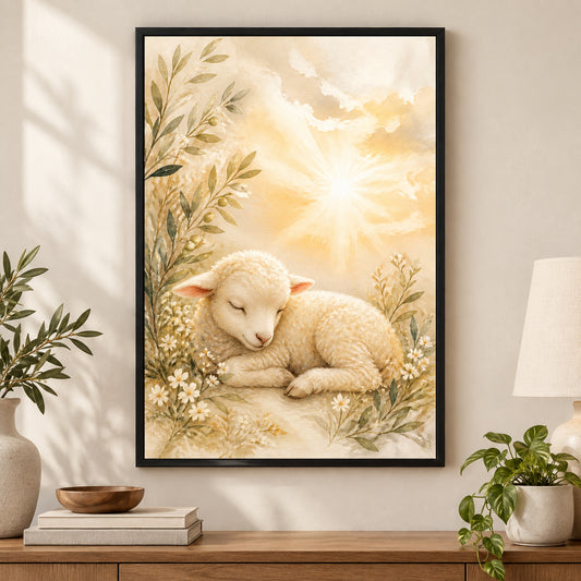 Christian Nursery Gentle Faith Canvas Wall Art | black_independent_close