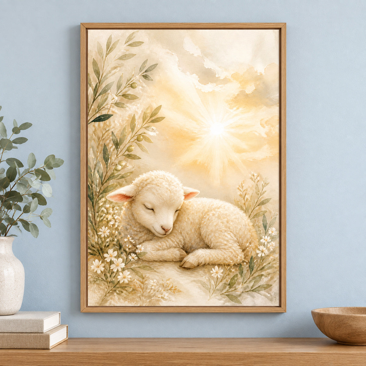 Christian Nursery Gentle Faith Canvas Wall Art | brown_independent_close