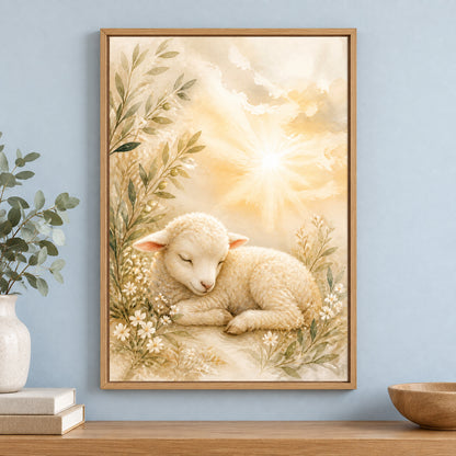 Christian Nursery Gentle Faith Canvas Wall Art | brown_independent_close