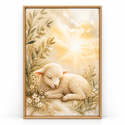 Christian Nursery Gentle Faith Canvas Wall Art | brown_sku
