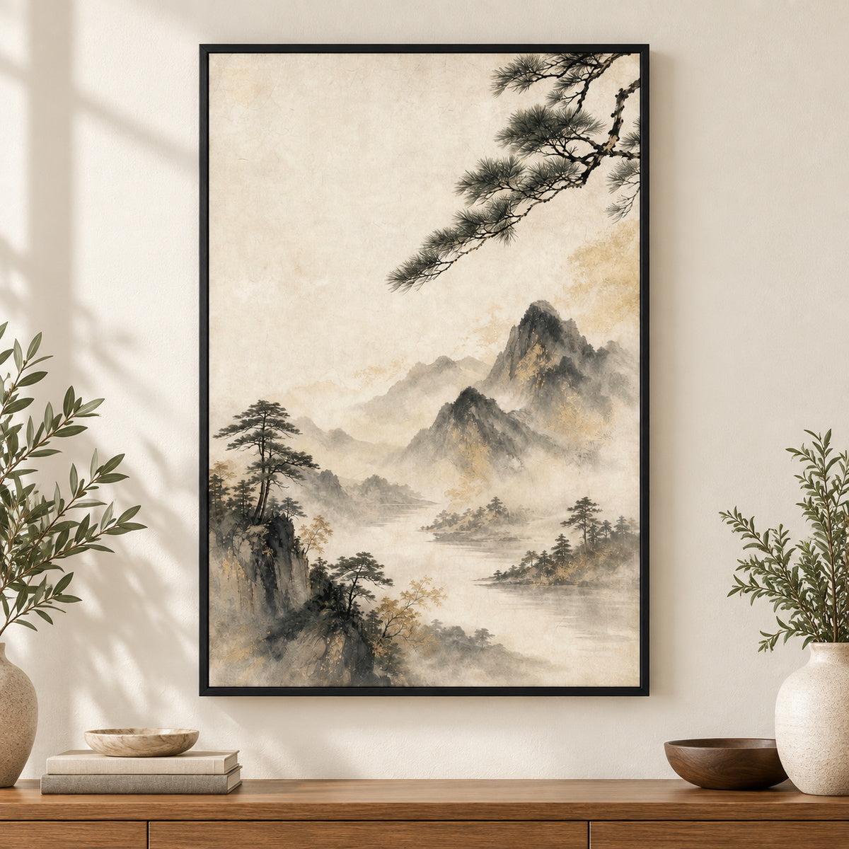 Oriental Wall Art Panels Canvas Wall Art | black_independent_close