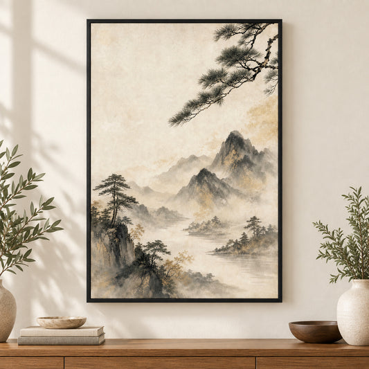 Oriental Wall Art Panels Canvas Wall Art | black_independent_close