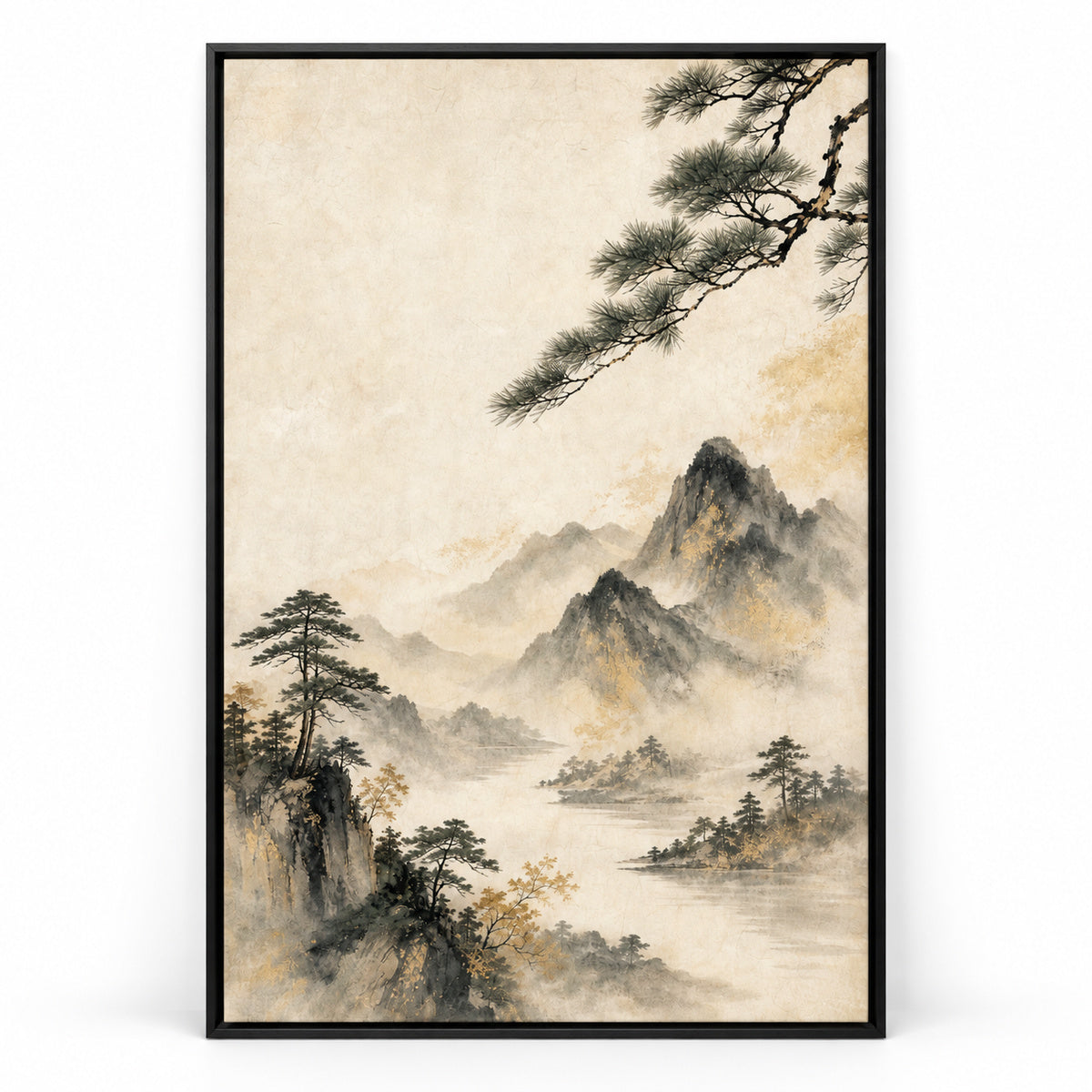 Oriental Wall Art Panels Canvas Wall Art | black_sku