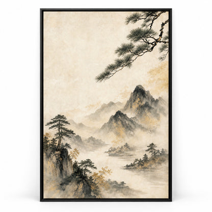 Oriental Wall Art Panels Canvas Wall Art | black_sku