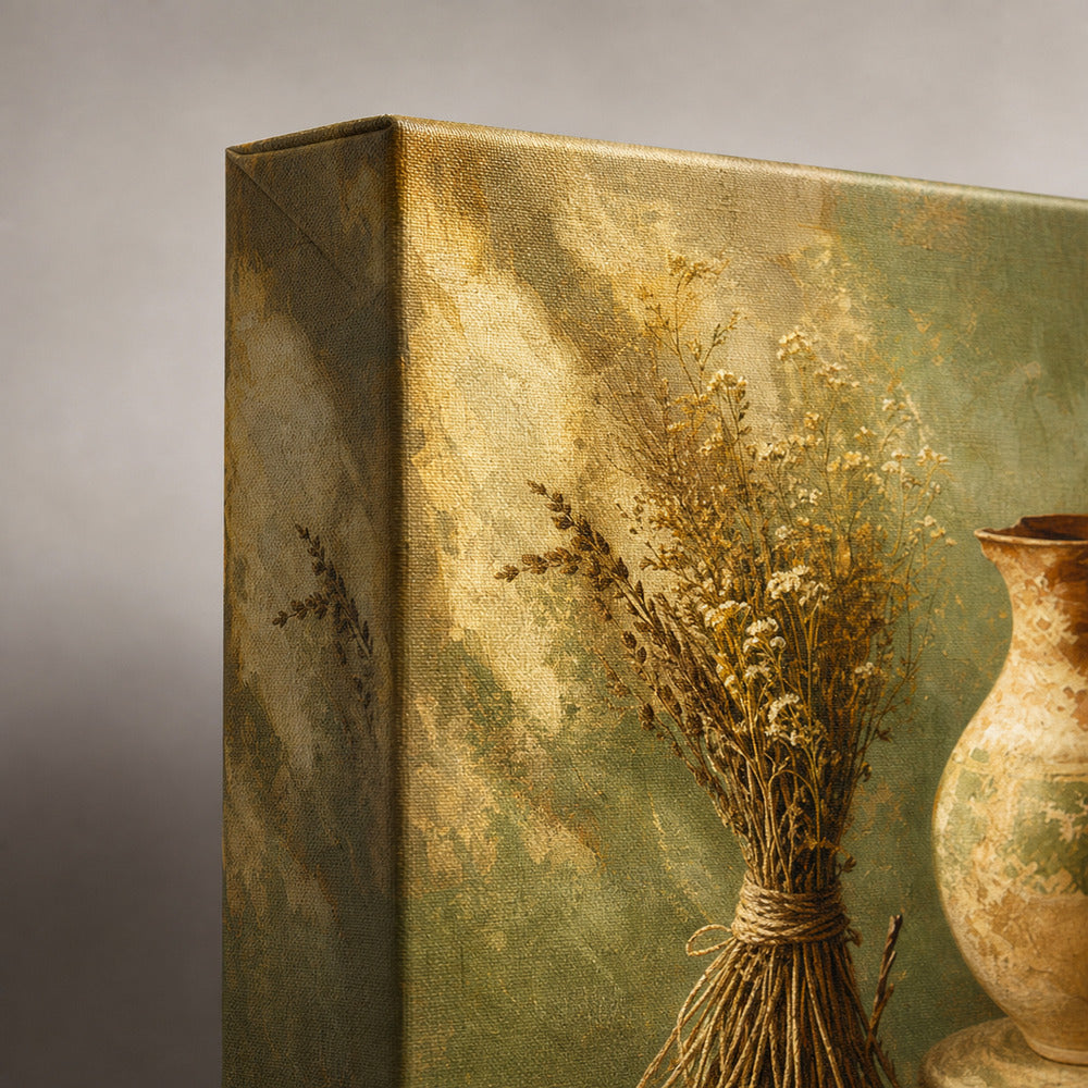 Rustic Kitchen Pear Crock Still Life Canvas Wall Art - 03_detail_closeup