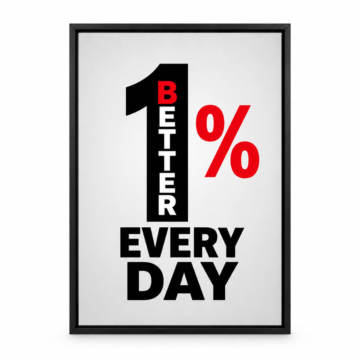 One Percent Better Every Day Motivational Canvas Wall Art | black_sku