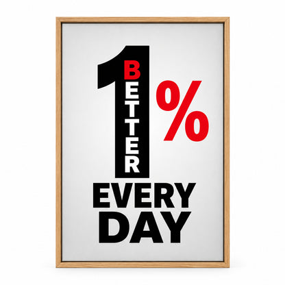 One Percent Better Every Day Motivational Canvas Wall Art | brown_sku