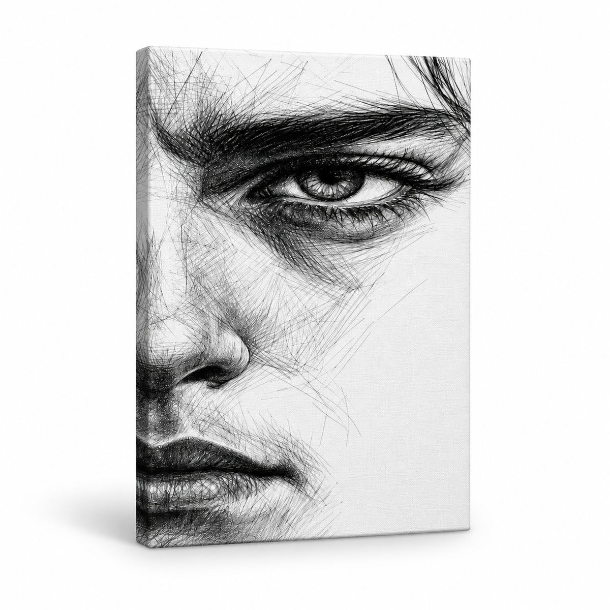 Extreme Eye Pen Sketch Floater Frame Canvas Wall Art | frameless stretched canvas SKU