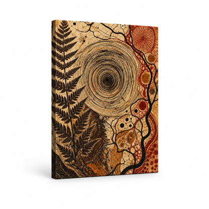 Organic Concentric Vortex Abstract Floater Frame Canvas Wall Art | frameless stretched canvas SKU