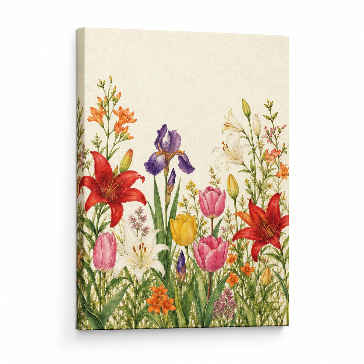 Garden Rising Botanical Floater Frame Canvas Wall Art | frameless stretched canvas SKU