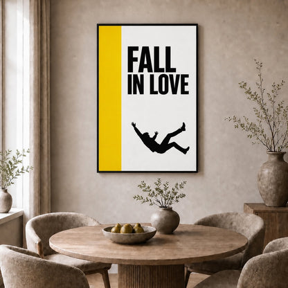 Fall In Love Minimalist Floating Frame Wall Art - 02b