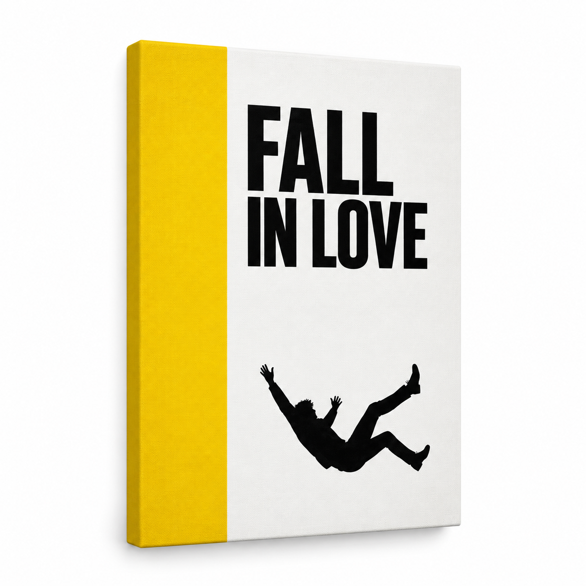 Fall In Love Minimalist Floater Frame Canvas Wall Art | frameless stretched canvas SKU