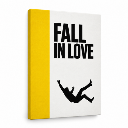 Fall In Love Minimalist Floater Frame Canvas Wall Art | frameless stretched canvas SKU