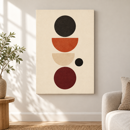 Quiet Balance Bauhaus Floater Frame Canvas Wall Art | frameless close wall hero