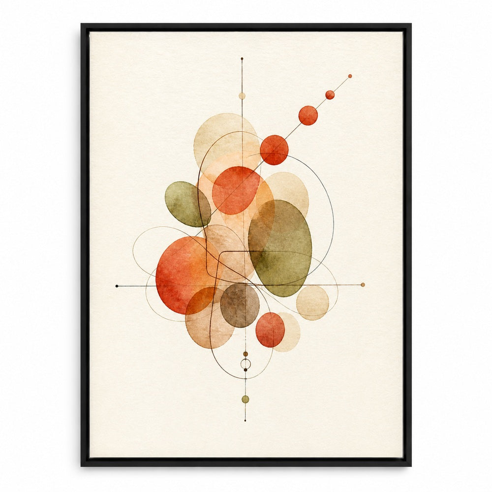 Earthbound Rhythm Abstract Floating Frame Wall Art - 01