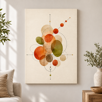 Earthbound Rhythm Abstract Floater Frame Canvas Wall Art | frameless close wall hero