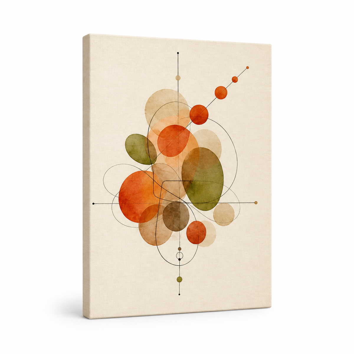 Earthbound Rhythm Abstract Floater Frame Canvas Wall Art | frameless stretched canvas SKU
