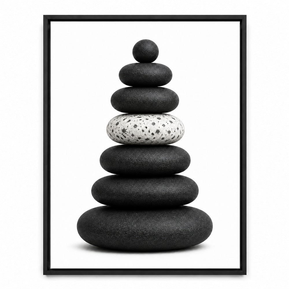Seven Stone Zen Balance Floating Frame Wall Art - 01