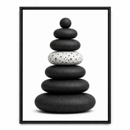 Seven Stone Zen Balance Floating Frame Wall Art - 01