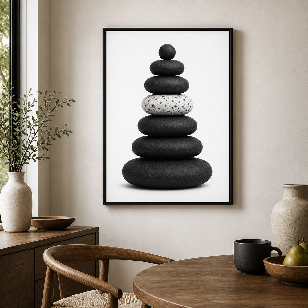 Seven Stone Zen Balance Floating Frame Wall Art - 02b