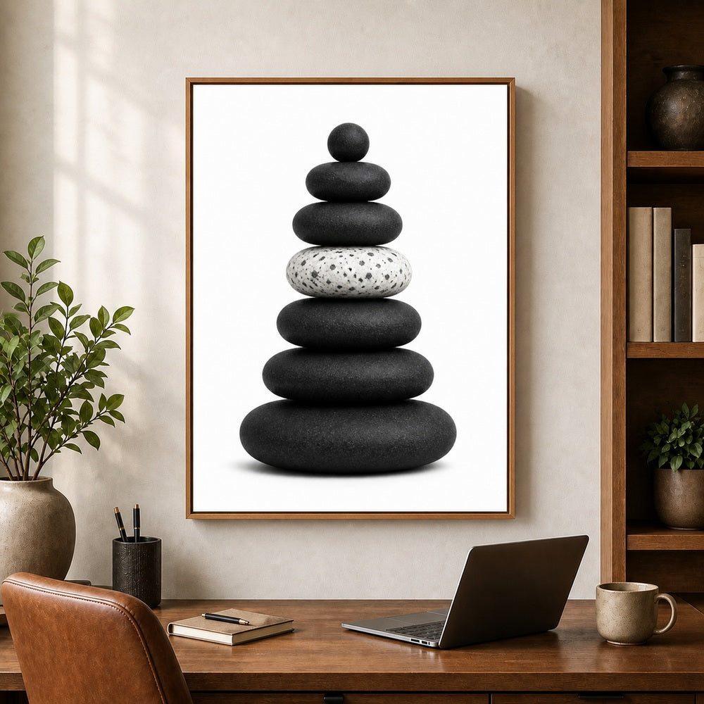 Seven Stone Zen Balance Floating Frame Wall Art - 05