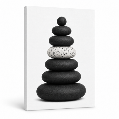 Seven Stone Zen Balance Floater Frame Canvas Wall Art | frameless stretched canvas SKU